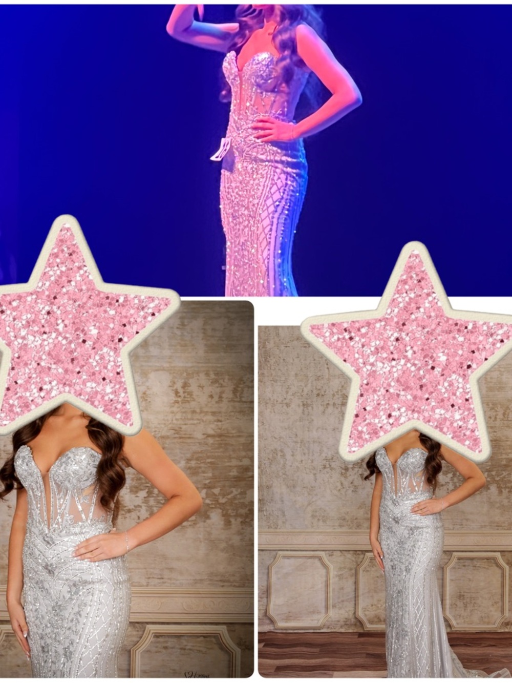 Silver Sparkle Pageant Gown - Formal Evening Dress